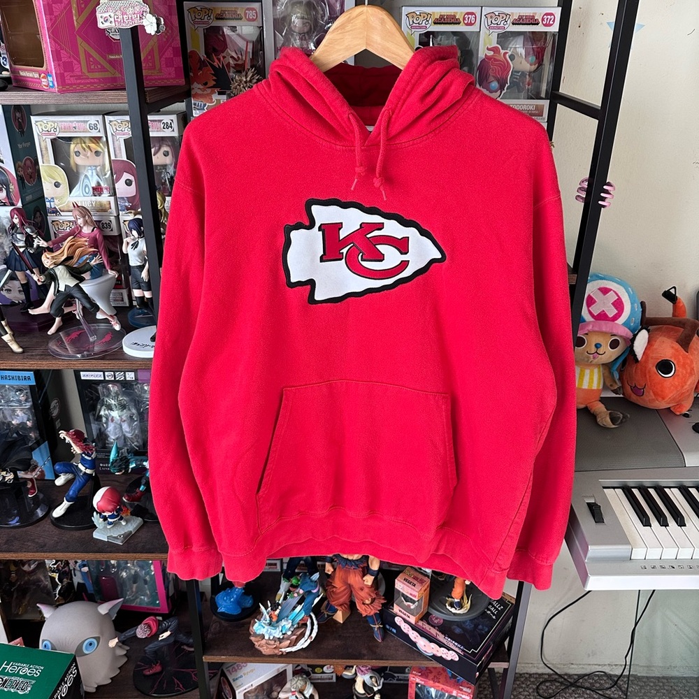 Vintage Kansas City Chiefs KC Logo NFL Hoodie Men’s Large
